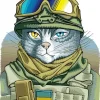 Ukrainian Military Cat Diamond Painting