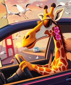 Aesthetic Giraffe Car Art Diamond Painting