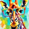 Aesthetic Giraffe Glasses Art Diamond Painting