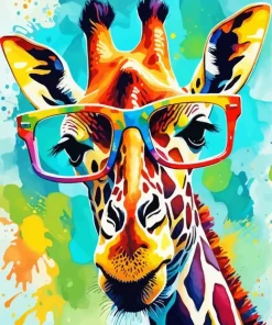 Aesthetic Giraffe Glasses Art Diamond Painting