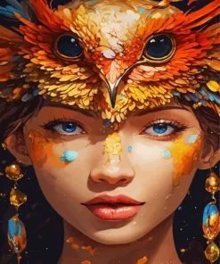 Aesthetic Girl Owl Diamond Painting