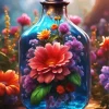 Aesthetic Glass Bottle With Flowers Art Diamond Painting