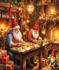 Aesthetic Gnomes Christmas Art Diamond Painting