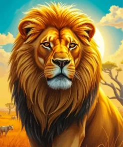 Aesthetic Golden Lion Diamond Painting