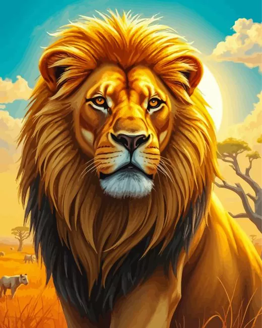 aesthetic golden lion Diamond Paintings Aesthetic Golden Lion Diamond Painting