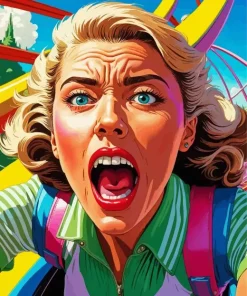 Aesthetic Scared Lady Art Diamond Painting