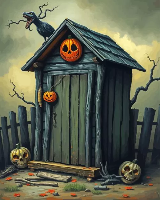 aesthetic scary outhouse art Diamond Paintings Aesthetic Scary Outhouse Art Diamond Painting