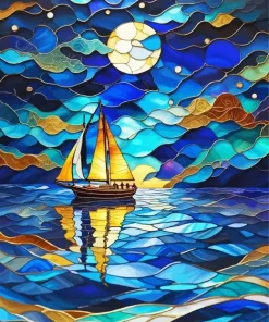 Aesthetic Seascape Boat Diamond Painting