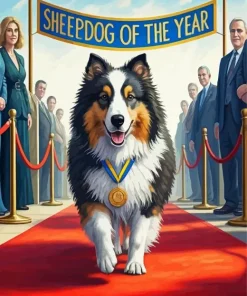 Aesthetic Sheep Dog Art Diamond Painting