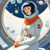 Asian Girl Astronaut Diamond Painting