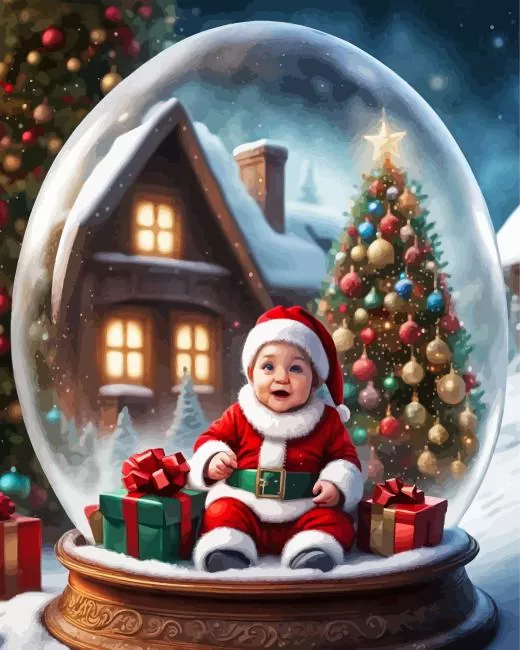 baby santa art Diamond Paintings Baby Santa Art Diamond Painting