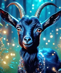 Black Goat Diamond Painting