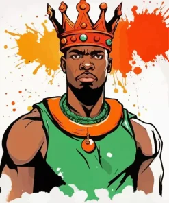 Black King Diamond Painting