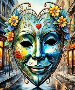 Blue Mask Diamond Painting