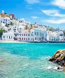 Blue Mykonos Diamond Painting