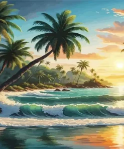 Caribbean Beach At Sunrise Diamond Painting