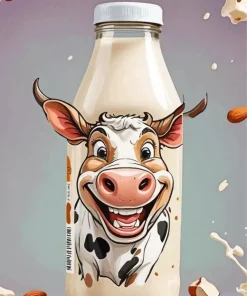 Cartoon Almond Milk Bottle Diamond Painting