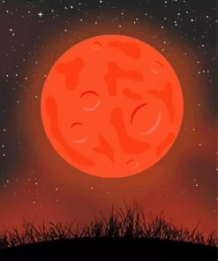Cartoon Blood Moon Diamond Painting