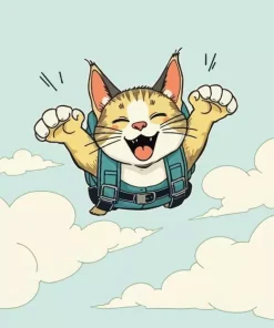 Cartoon Cat Smiling Diamond Painting