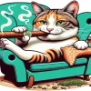 Cartoon Cat Smoking Diamond Painting