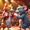 Cartoon Cats Fighting Diamond Painting
