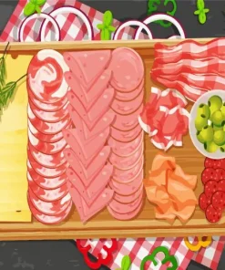 Cartoon Charcuterie Board Diamond Painting