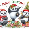 Cartoon Christmas Panda Bears Diamond Painting
