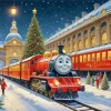 Cartoon Christmas Train Diamond Painting