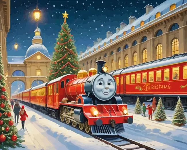 cartoon christmas train Diamond Paints Cartoon Christmas Train Diamond Painting