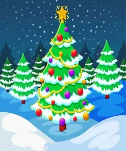 Cartoon Christmas Tree Diamond Painting
