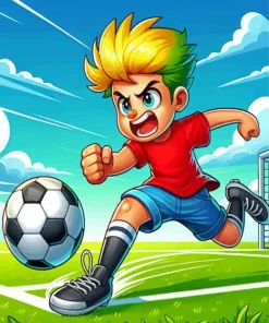 Cartoon Footballer Boy Diamond Painting