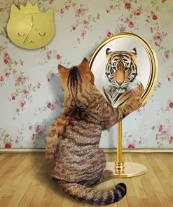 Cat And Tiger Mirror Diamond Painting
