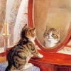 Cat In The Mirror Diamond Painting