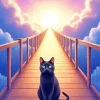 Cat Over The Rainbow Bridge Diamond Painting