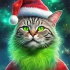 Cat Santa Hat Art Diamond Painting