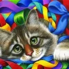 Cat With Ribbons Diamond Painting
