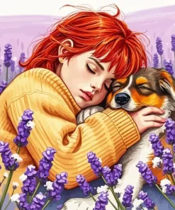 Cool Girl In Lavender Field Diamond Painting