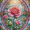 Cool Glass Pink Rose Art Diamond Painting