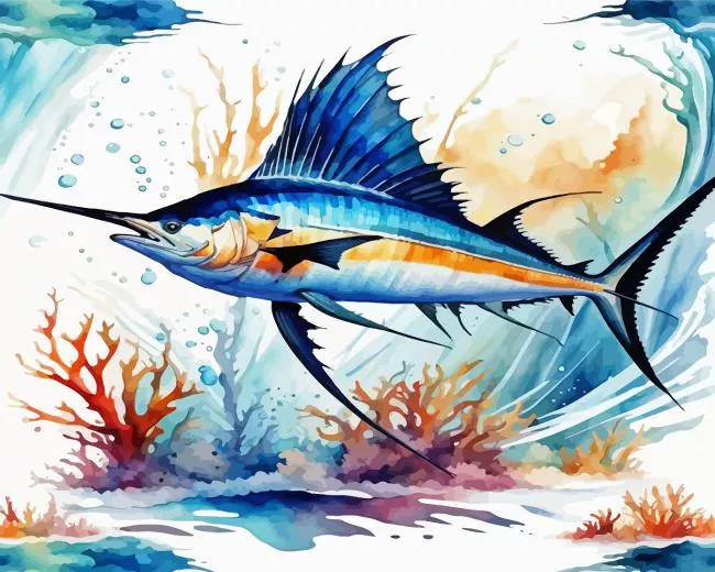 cool sailfish jumping Diamond Paintings Cool Sailfish Jumping Diamond Painting