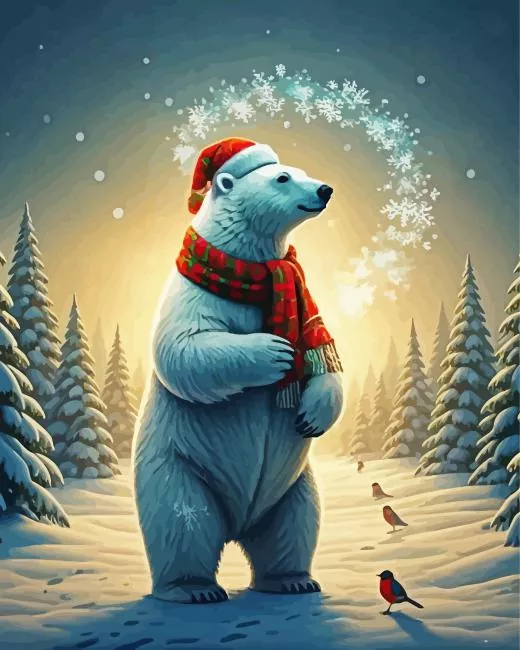 cool santa on polar bear Diamond Paintings Cool Santa On Polar Bear Diamond Painting