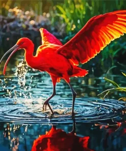 Cool Scarlet Ibis Art Diamond Painting