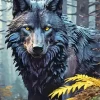 Cool Scary Black Wolf Diamond Painting