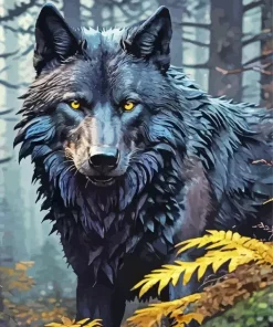 Cool Scary Black Wolf Diamond Painting