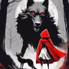 Cool Scary Black Wolf Art Diamond Painting