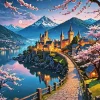 Cool Scenery Cherry Blossom Art Diamond Painting