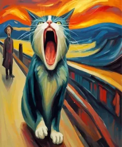 Cool Scream Cat Diamond Painting