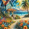 Cool Seascape Flowers Art Diamond Painting