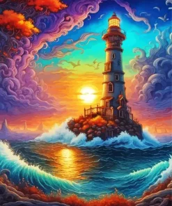 Cool Seascape Lighthouse Art Diamond Painting