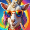 Cute Goat Wearing Sunglasses Diamond Painting