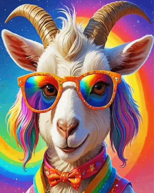 cute goat wearing sunglasses Diamond Paintings Cute Goat Wearing Sunglasses Diamond Painting